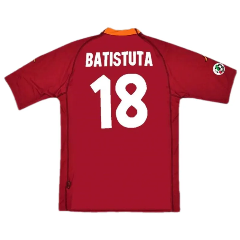 Serie A Roma Club Totti #10 Batistuta #18 Retro Jersey Home 2000-2001-02 Serie A Roma Club Totti #10 Batistuta #18 Retro Jersey Home 2000-2001-02