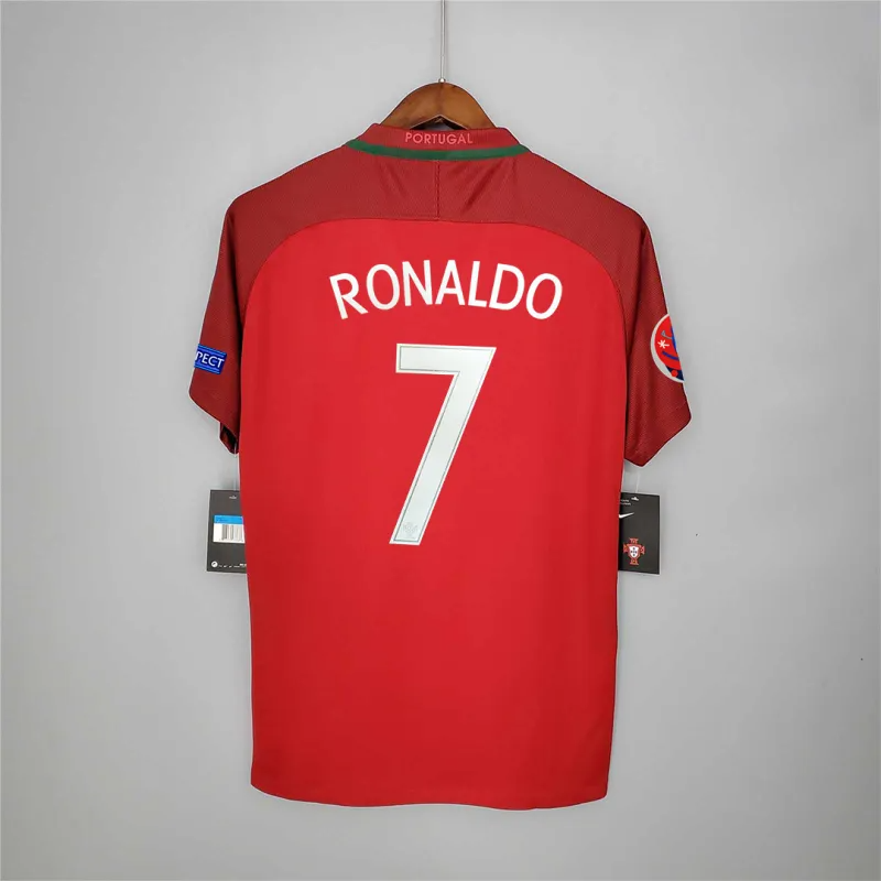 2016 Portugal Retro Jersey Home Euro Cup4 2016 Portugal Retro Jersey Home Euro Cup4