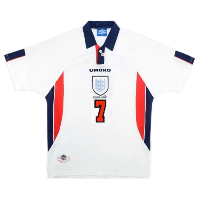 1998 World Cup England Home White Retro Jersey-4 1998 World Cup England Home White Retro Jersey-4