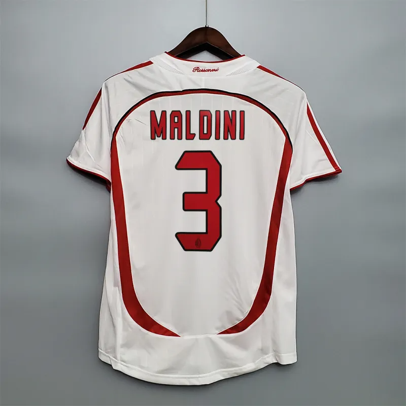 2006-2007 AC Milan Ronaldo #99 Kakà #22 Maldini #3 Pirlo #21 UCL Final Retro Jersey Away Replica-08 2006-2007 AC Milan Ronaldo #99 Kakà #22 Maldini #3 Pirlo #21 UCL Final Retro Jersey Away Replica-08
