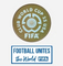 club world cup 25 usa badge & football unites the world (white) badge