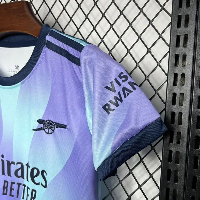 2024-2025 Arsenal Third Away Soccer Kids Kit Jersey+Shorts