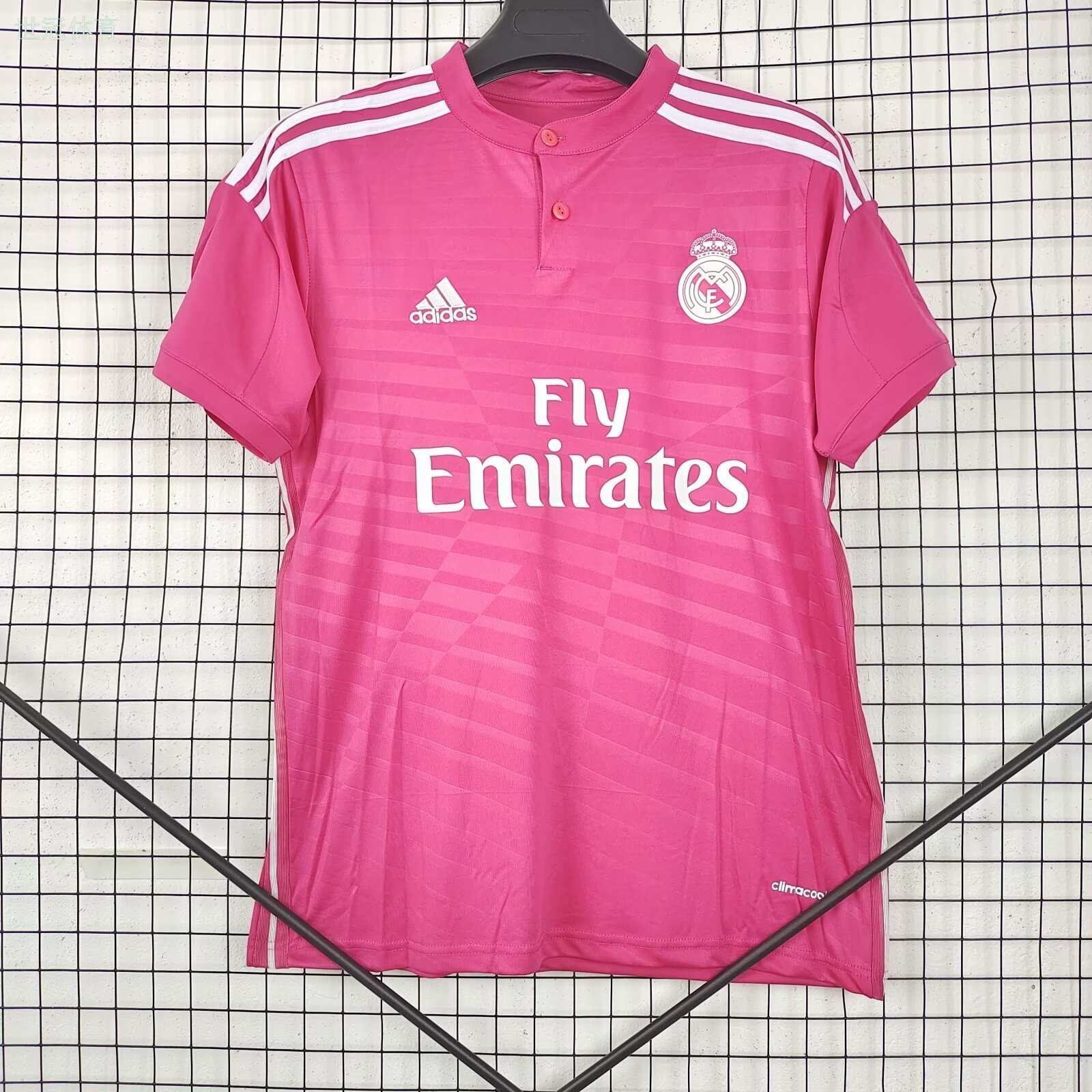4/15 Real Madrid Away Jersey - Pink Henley Collar Edition