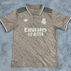 24/25 Real Madrid Second Away Jersey - Grey Retro Logo Pattern & Henley Collar