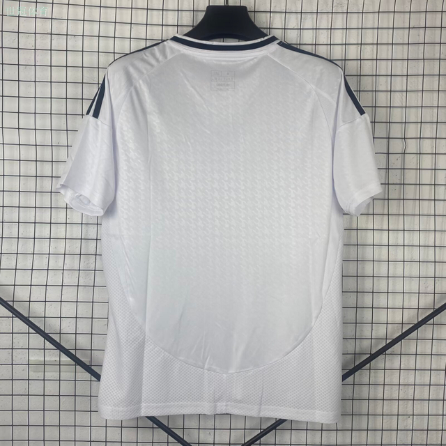 24/25 Real Madrid Home Jersey - White with Navy Accents & Subtle Texture