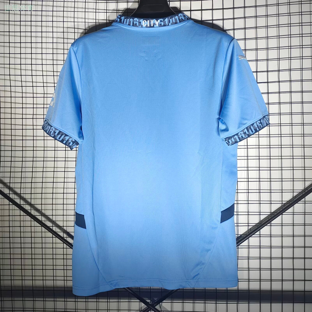 24/25 Manchester City Home Jersey - Light Blue with Dark Blue Accents & White Etihad Sponsor
