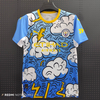 25/26 Manchester City Blue Lightning Cloud Special Jersey - Light Blue with Cartoon Clouds & Yellow Lightning Pattern