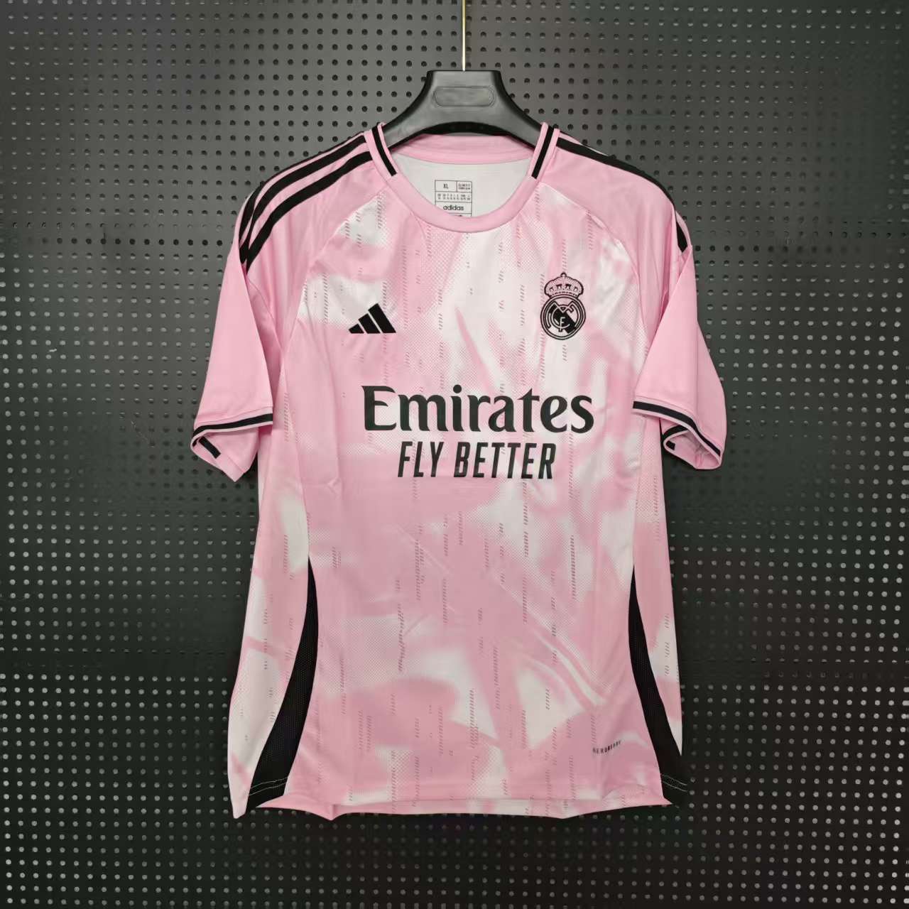25/26 Real Madrid Special Edition Jersey - Pink-White Tie-Dye with Black Accents