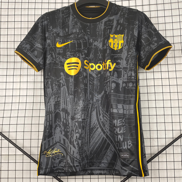 23/24 Barcelona Black Gold Jersey Retro - Classic Heritage Edition
