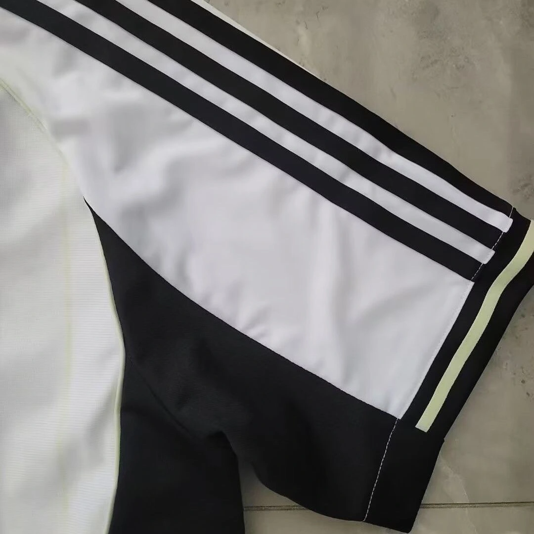 Real Madrid 2025-2026 casual white striped short sleeved shirt