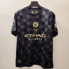 24/25 Manchester City 145th Anniversary Jersey - Black-Grey Checkerboard & Gold Accents (LV Collaboration)