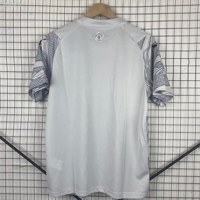 24/25 Manchester City Year of the Dragon Special Jersey - White-Grey with Chinese Dragon Pattern & Black Accents