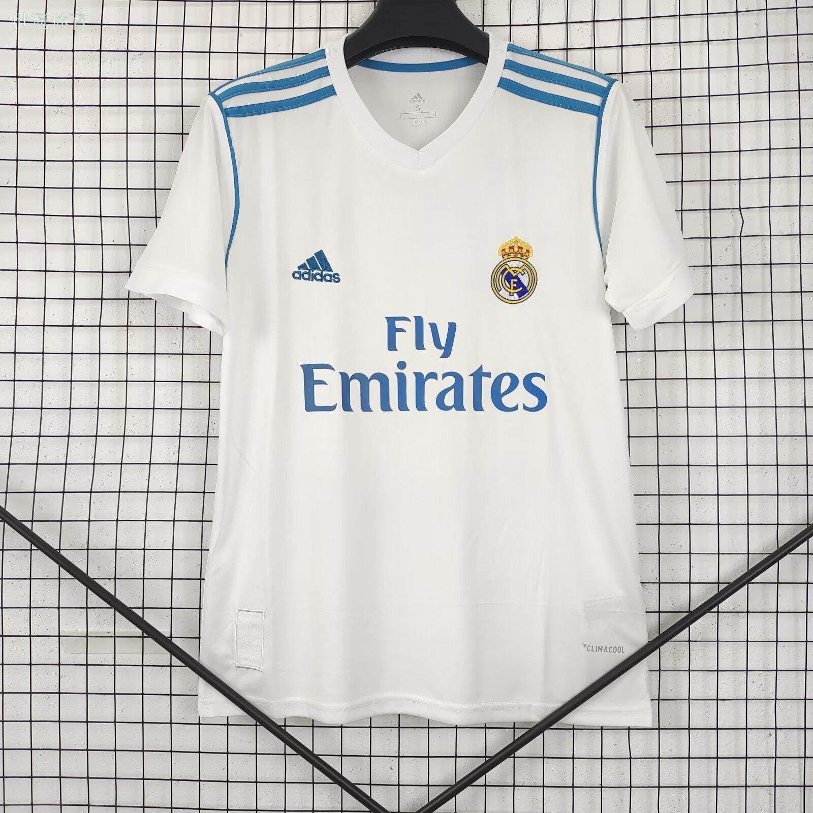 17/18 Real Madrid Home Jersey - White with Light Blue Accents (UCL Three-Peat Season)