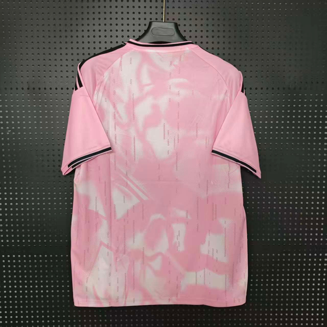25/26 Real Madrid Special Edition Jersey - Pink-White Tie-Dye with Black Accents