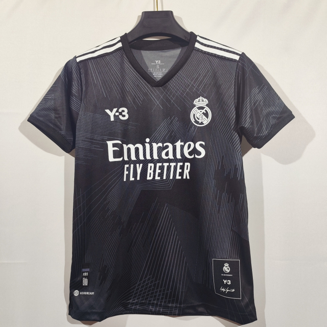 22/23 Real Madrid Y-3 联名 Black Jersey - Limited Edition Geometric Pattern