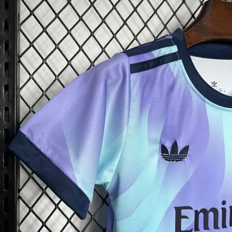 2024-2025 Arsenal Third Away Soccer Kids Kit Jersey+Shorts