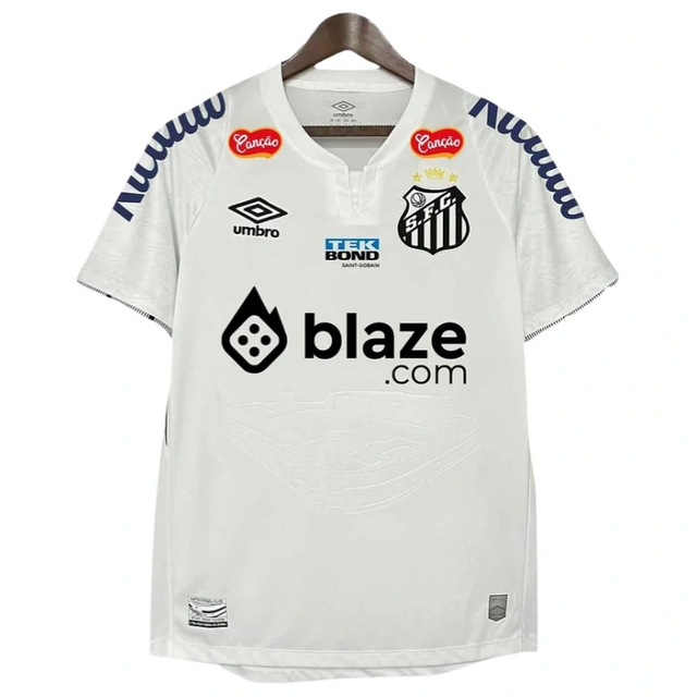 Brazilian Neymar Santos Football Club home jersey 2024-2025