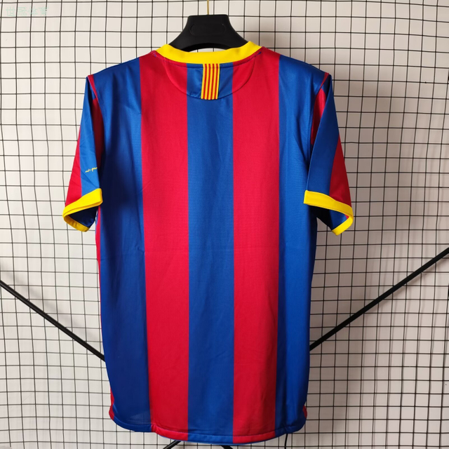 10/11 Barcelona Home Fan Jersey Retro - Classic Red & Blue Stripes Double Champions Messi Version