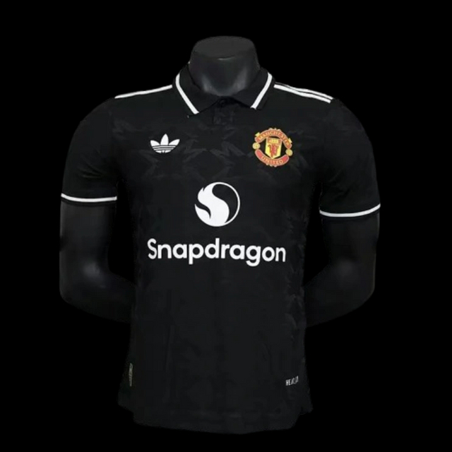 2024-2025 Manchester United Player Version Black POLO Shirt