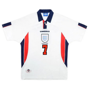 1998 World Cup England Home White Retro Jersey