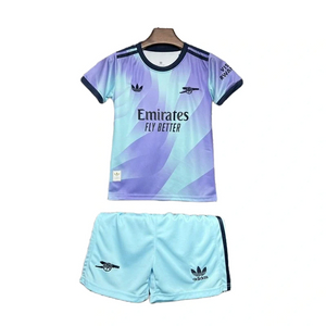 2024-2025 Arsenal Third Away Soccer Kids Kit Jersey+Shorts