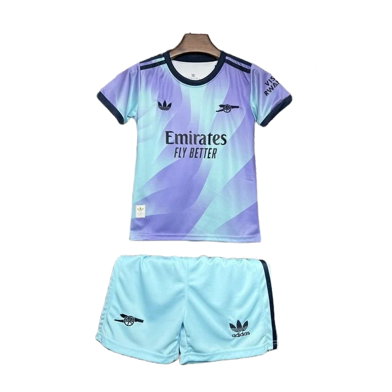 2024-2025 Arsenal Third Away Soccer Kids Kit Jersey+Shorts