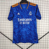  21/22 Real Madrid Away Jersey - Blue Graffiti Pattern with Orange Accents