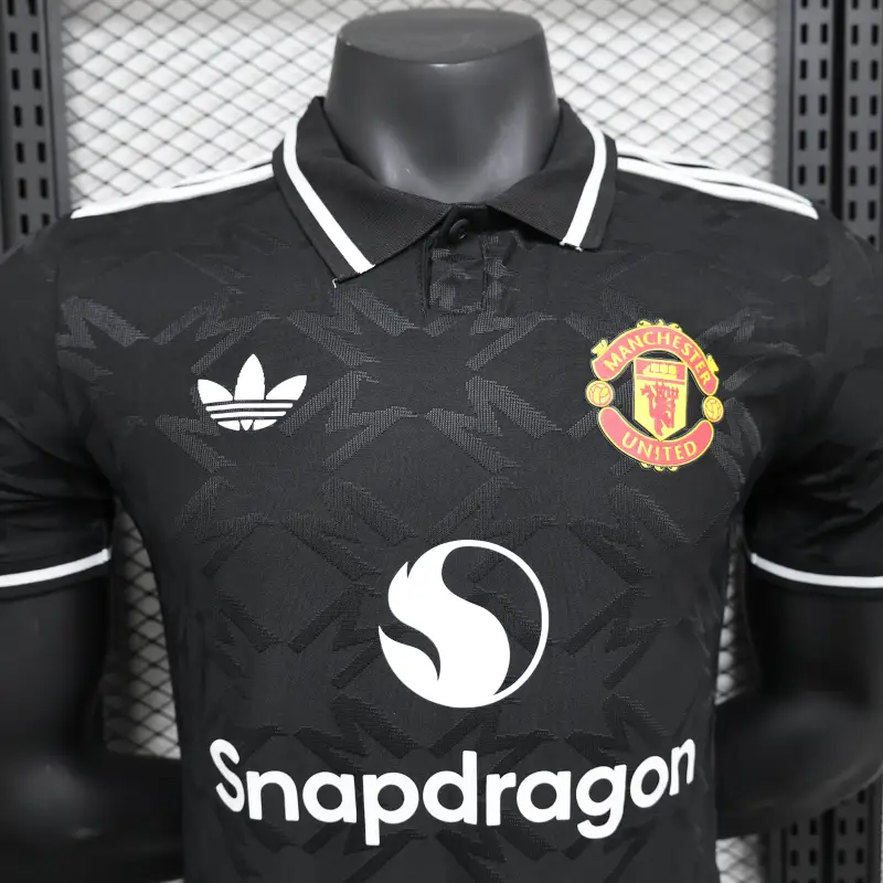 2024-2025 Manchester United Player Version Black POLO Shirt