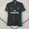 17/18 Real Madrid Away Jersey - Matte Black with Teal Accents (UCL Three-Peat Season)