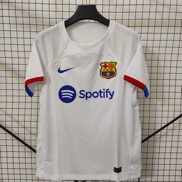 23/24 Barcelona Second Away Jersey Retro - Johan Cruyff Tribute White Version