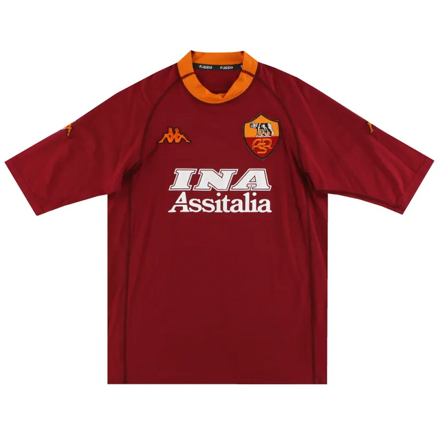 Serie A Roma Club Totti #10 Batistuta #18 Retro Jersey Home 2000-2001