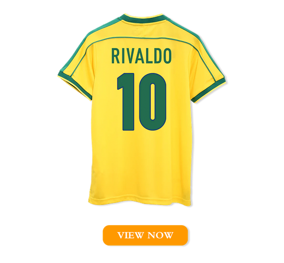 RIVALDO #10 Retro 1998 Brazil Home Soccer Jersey - World Cup