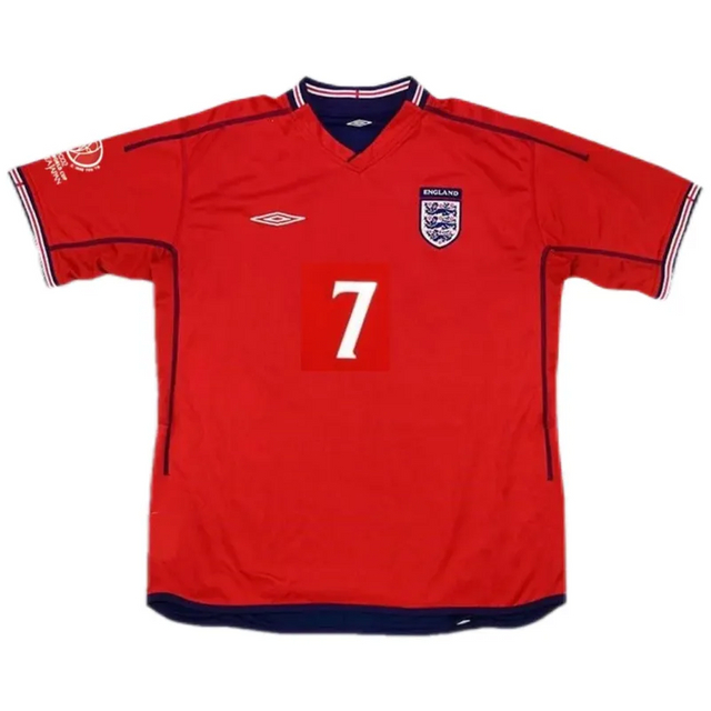England Beckham #7 Retro Jersey Away Replica World Cup 2002