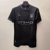 24/25 Manchester City Special Edition Jersey - Black with Light Grey Paisley Pattern & Silver Accents