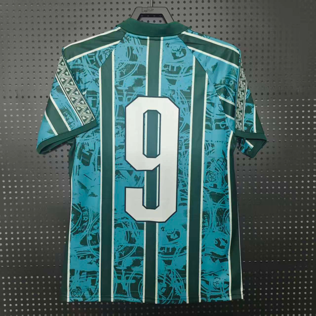 25/26 Manchester City Special Edition Jersey - Light Blue-Dark Green Stripes with Abstract Pattern & POLO Collar
