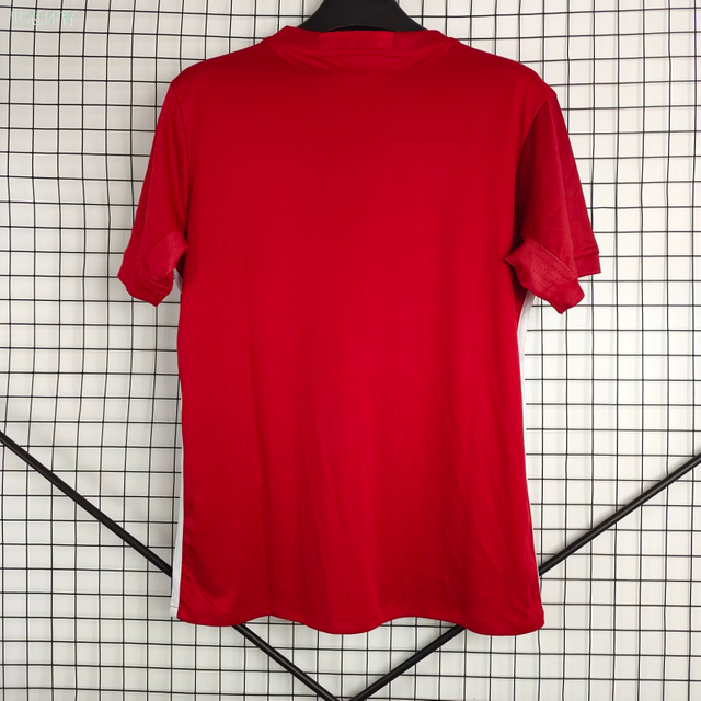 16/17 Manchester United Home Jersey - Red with White Side Stripes & Newton Heath Collar Detail