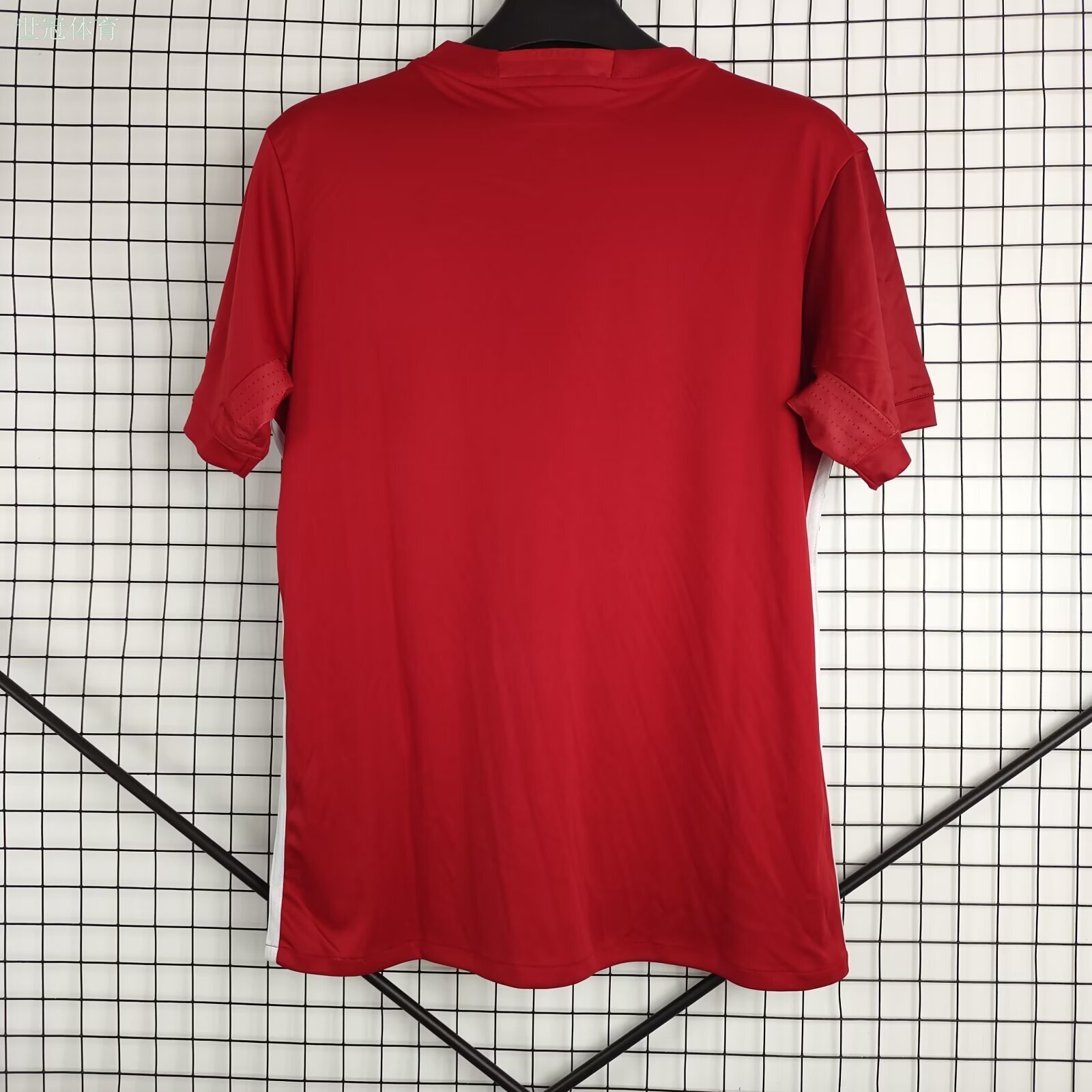 16/17 Manchester United Home Jersey - Red with White Side Stripes & Newton Heath Collar Detail