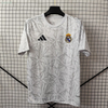 24/25 Real Madrid Pre-Match Training Jersey - White Star Pattern & Black Accents