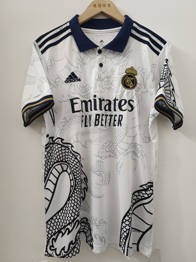 22/23 Real Madrid Chinese Dragon Year Limited Jersey - White Dragon Pattern