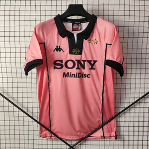 97/98 Juventus Centenary Pink Away Jersey - Black Trim & SONY MiniDisc Sponsor