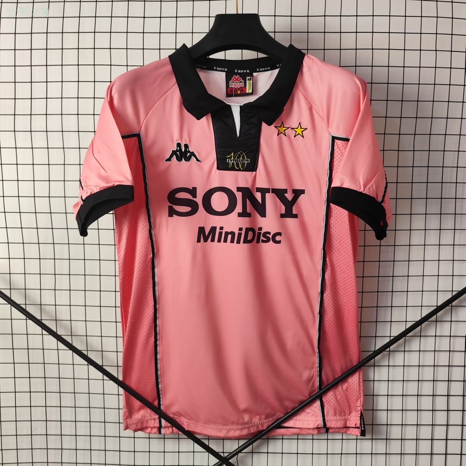 97/98 Juventus Centenary Pink Away Jersey - Black Trim & SONY MiniDisc Sponsor