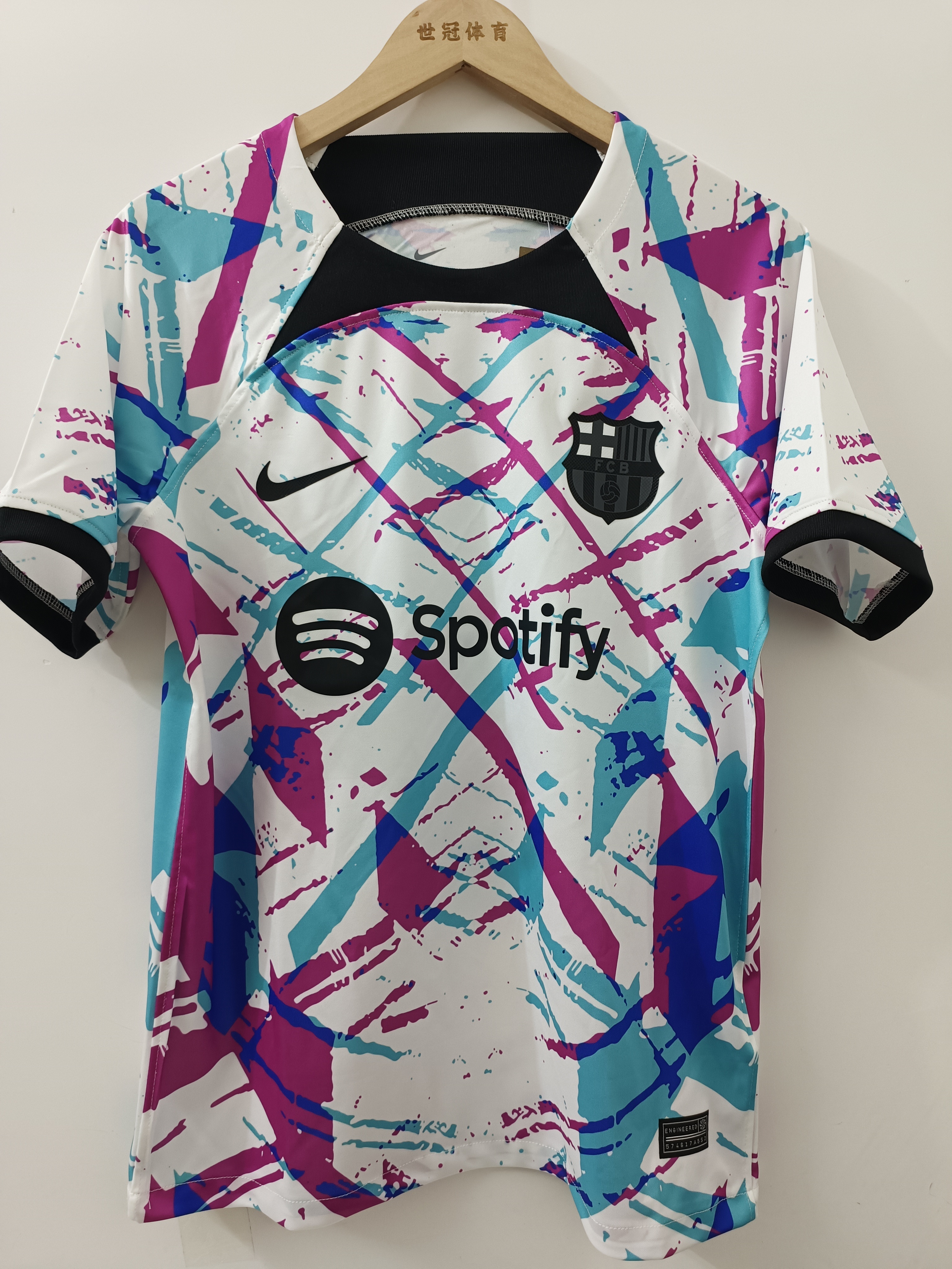 23/24 Barcelona Network Edition Jersey - Digital Pixel Style Blue Scarlet Version