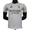 Real Madrid 2025-2026 casual white striped short sleeved shirt