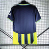 24/25 Manchester City Away Jersey - Navy-Neon Yellow Stripes with Light Blue Trim & POLO Collar