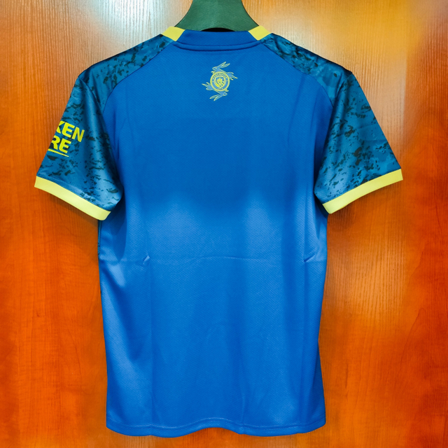 22/23 Manchester City Year of the Rabbit Special Jersey - Navy with Black Splatter & Bright Yellow Accents