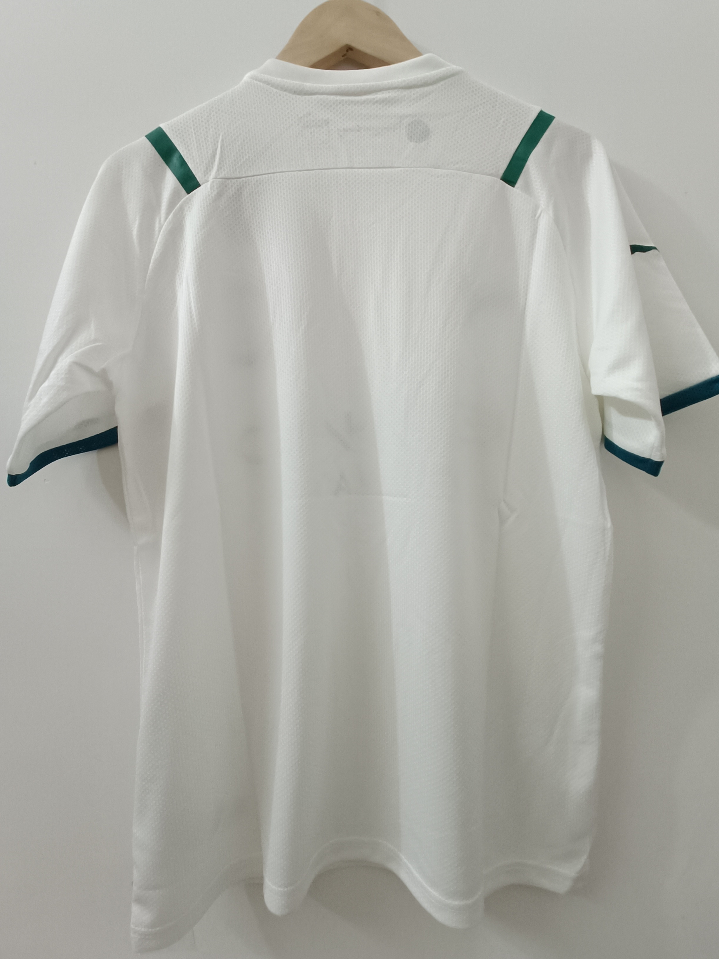21/22 Manchester City Away Jersey - White with Teal Accents & Gradient Etihad Sponsor