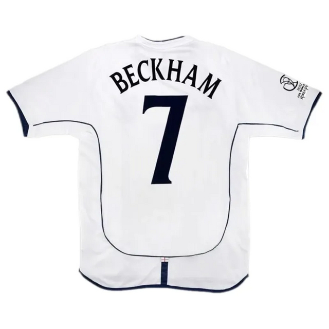 2002 England Retro Soccer Jersey Home Replica World Cup