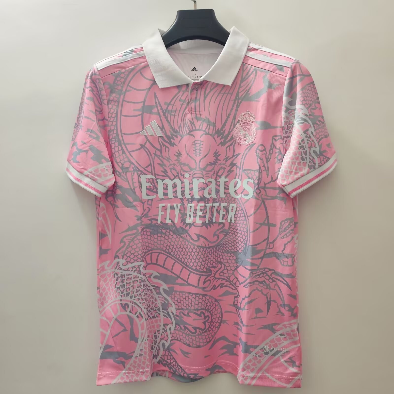 23/24 Real Madrid Chinese Dragon Year Limited Jersey - Pink Dragon Pattern