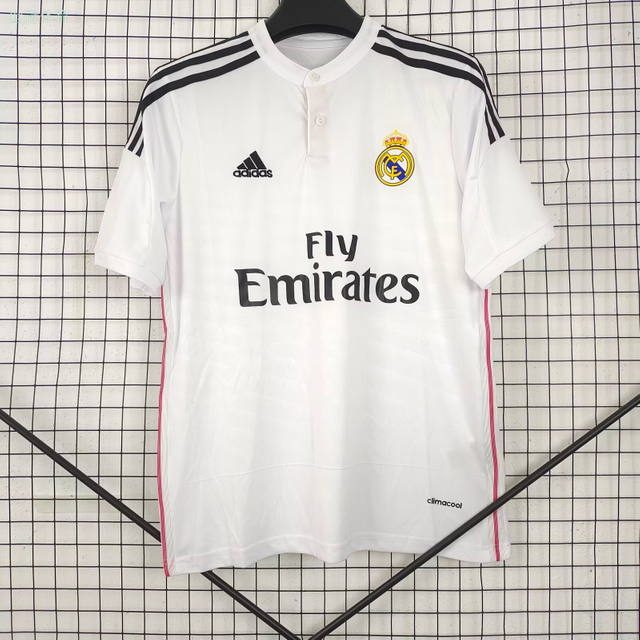 14/15 Real Madrid Home Kit - White with Black/Pink Accents