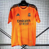 24/25 Real Madrid Away Jersey - Bright Orange with Dark Pattern & Navy Accents